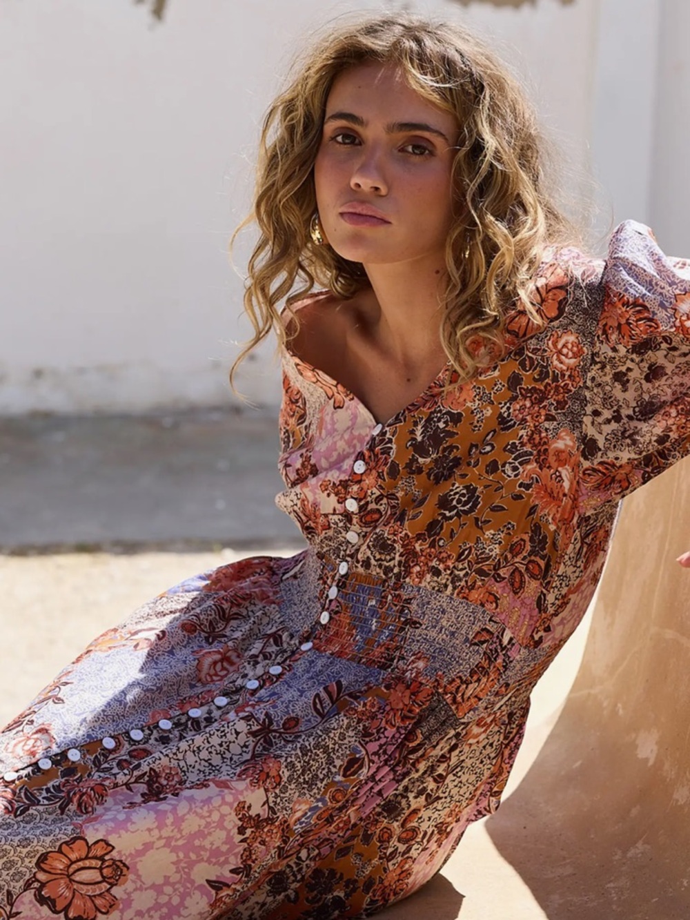 Talisman the Label Timeless Halo Floral Button Down Maxi Boho Dress Medium